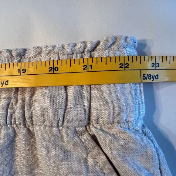 Sonoma Linen‎ Blend High Waist Shorts Womens 2X Creamy Tan Elastic Waist Pockets - Picture 7 of 9